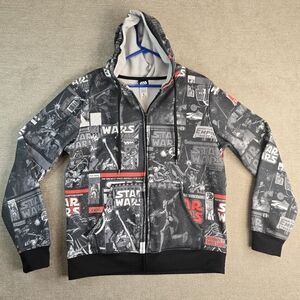 Star Wars Hoodie Large AOP Full Zip Lucas Film Comic Book Covers Marvel (E89)